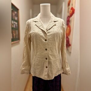 Johnny Was lace textured blazer sz M